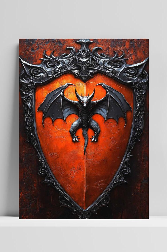 Drakenschild op 3mm aluminium dibond