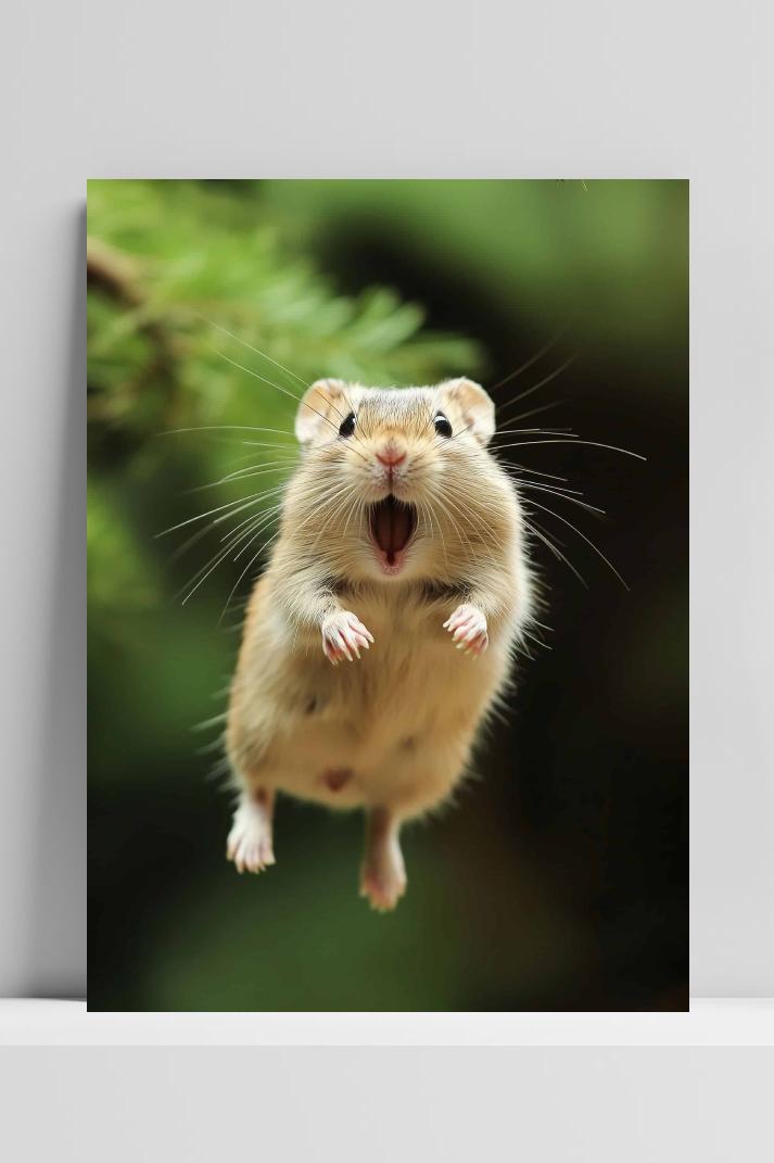 Grappige Muis op 3mm aluminium dibond