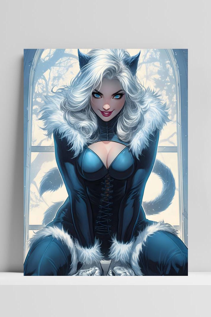 Black Cat Marvel op 3mm aluminium dibond