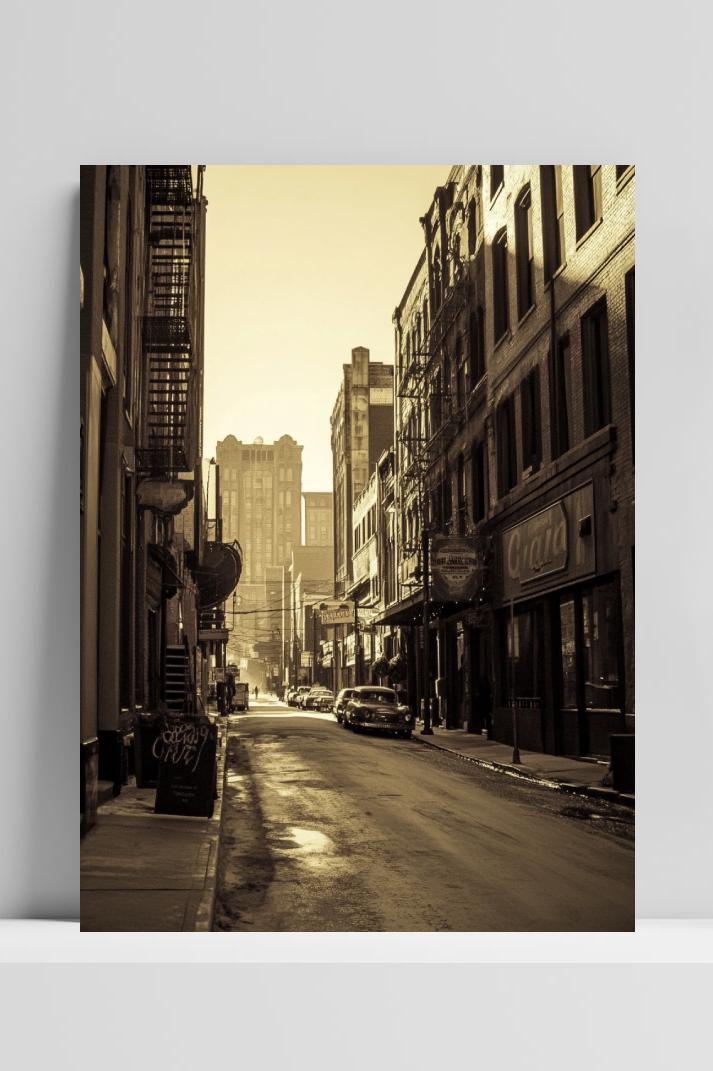 Street Vintage op 3mm aluminium dibond