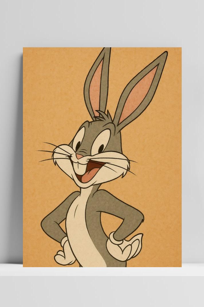 Bugs Bunny op 3mm aluminium dibond