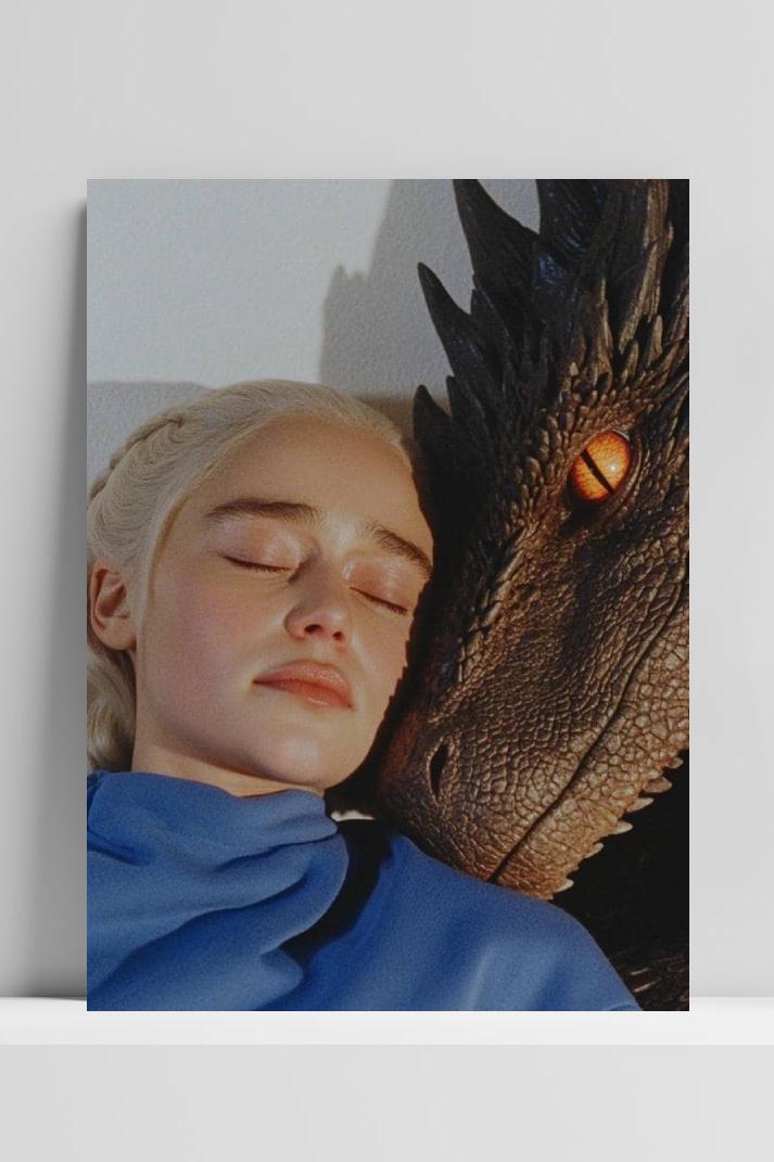 Daenerys Targaryen op 3mm aluminium dibond