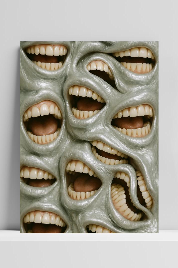 Mouth Laugh op 3mm aluminium dibond