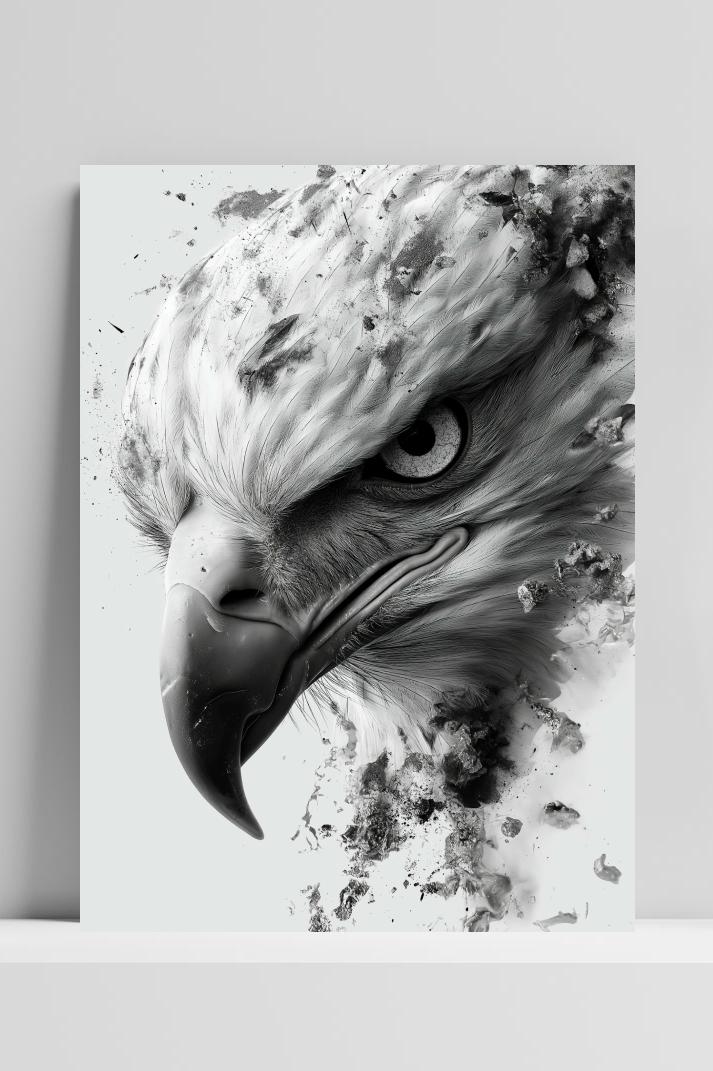 Eagle B&W op 3mm aluminium dibond