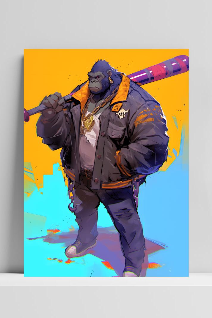 Gorilla Knuppel op 3mm aluminium dibond