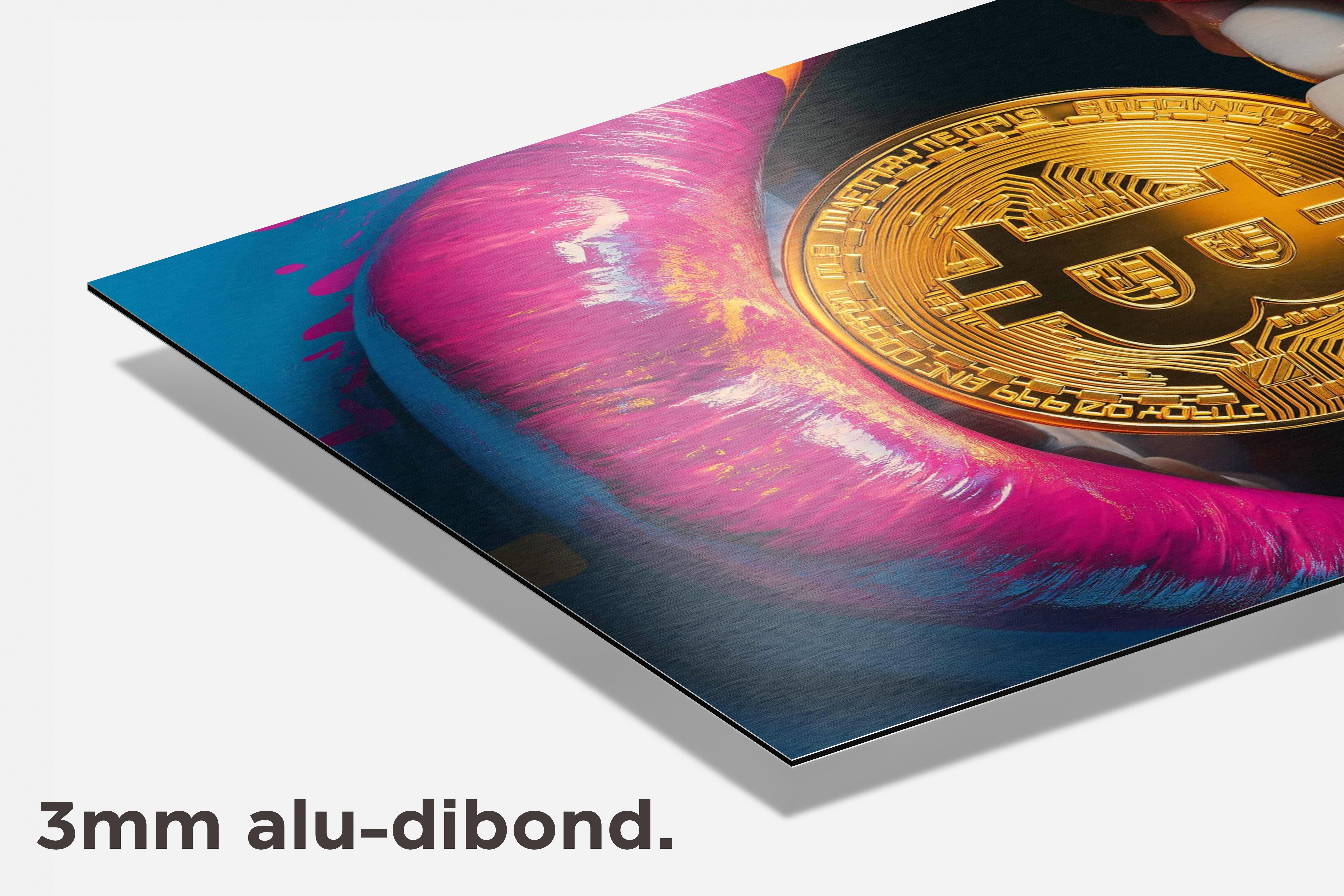 Bitcoin Mond dibond detail