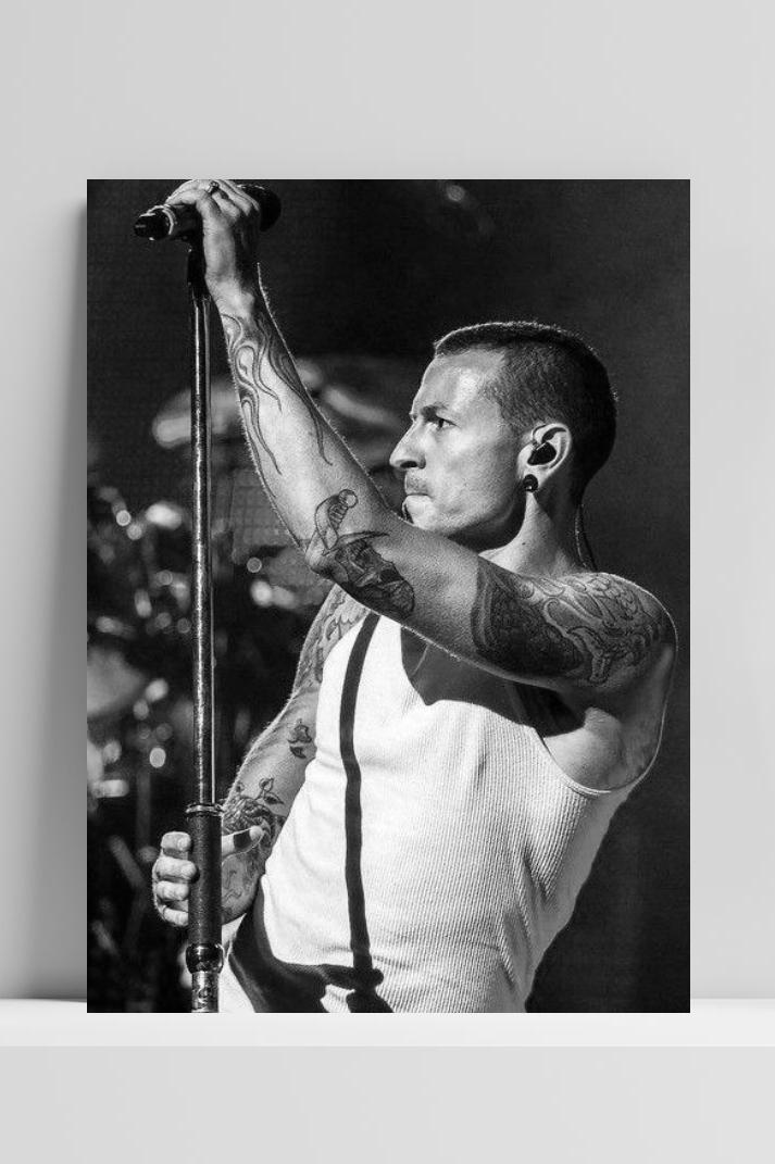 Chester Bennington op 3mm aluminium dibond