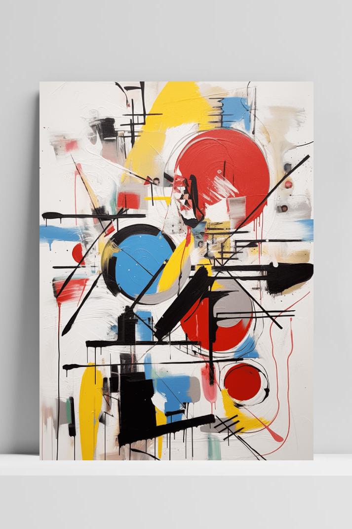 Moderne Kunst Figuren op 3mm aluminium dibond