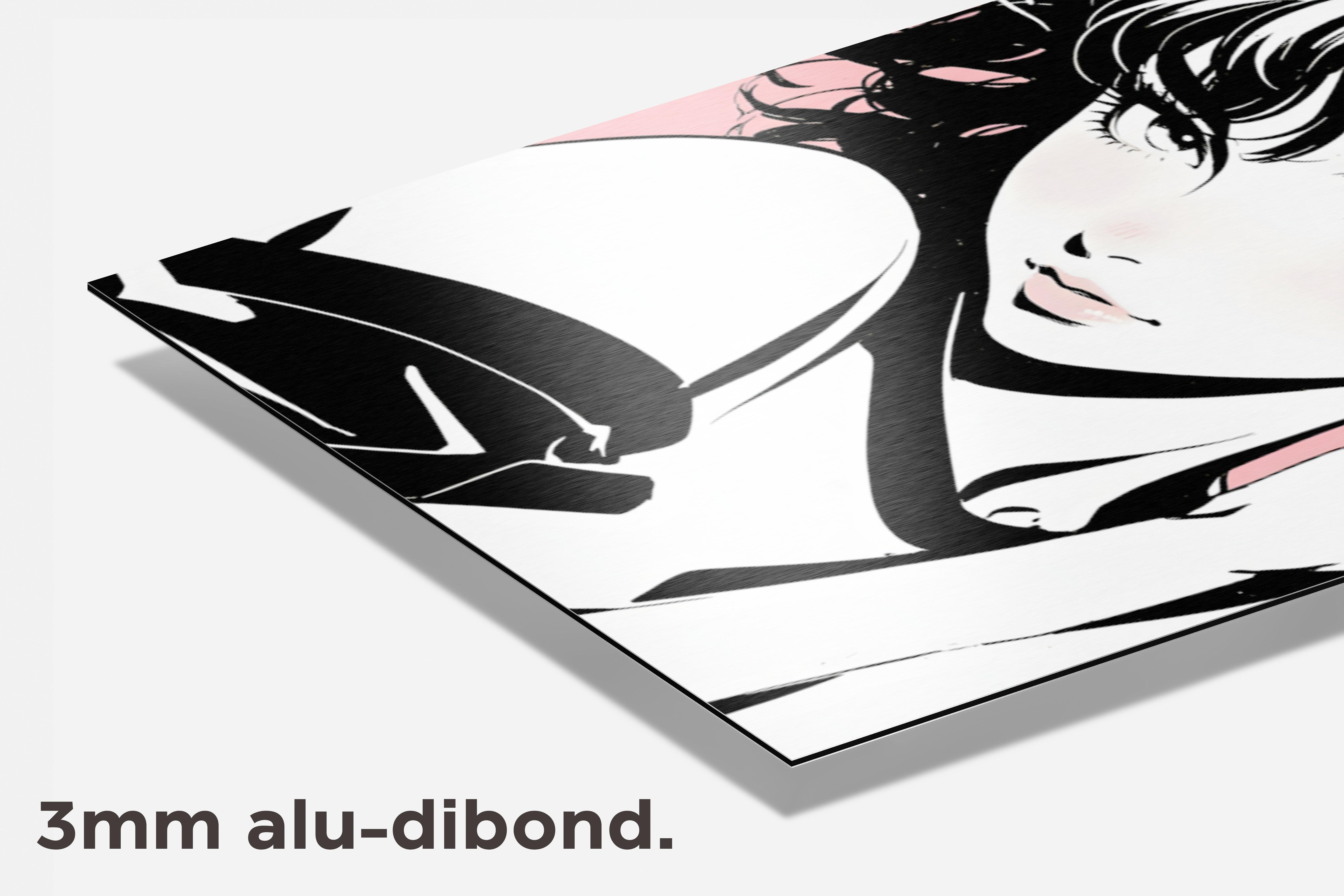 Pink Woman Pop Art dibond detail