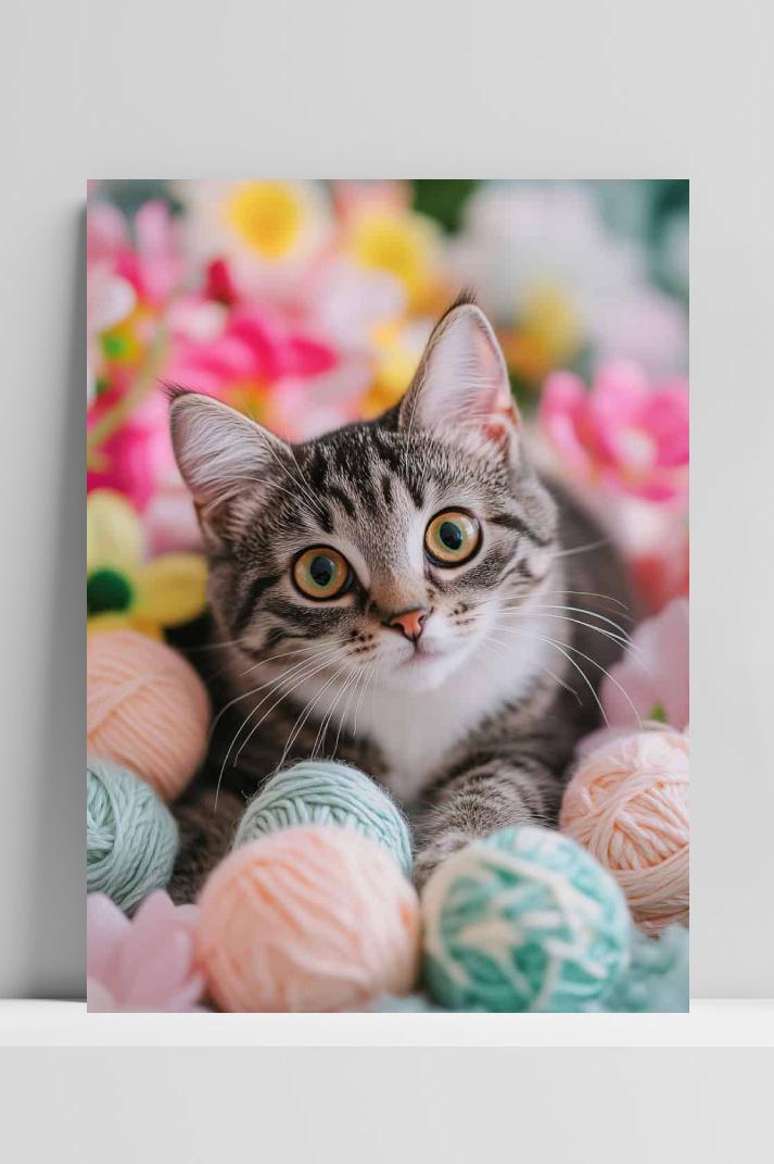 Kat Bal Draden op 3mm aluminium dibond
