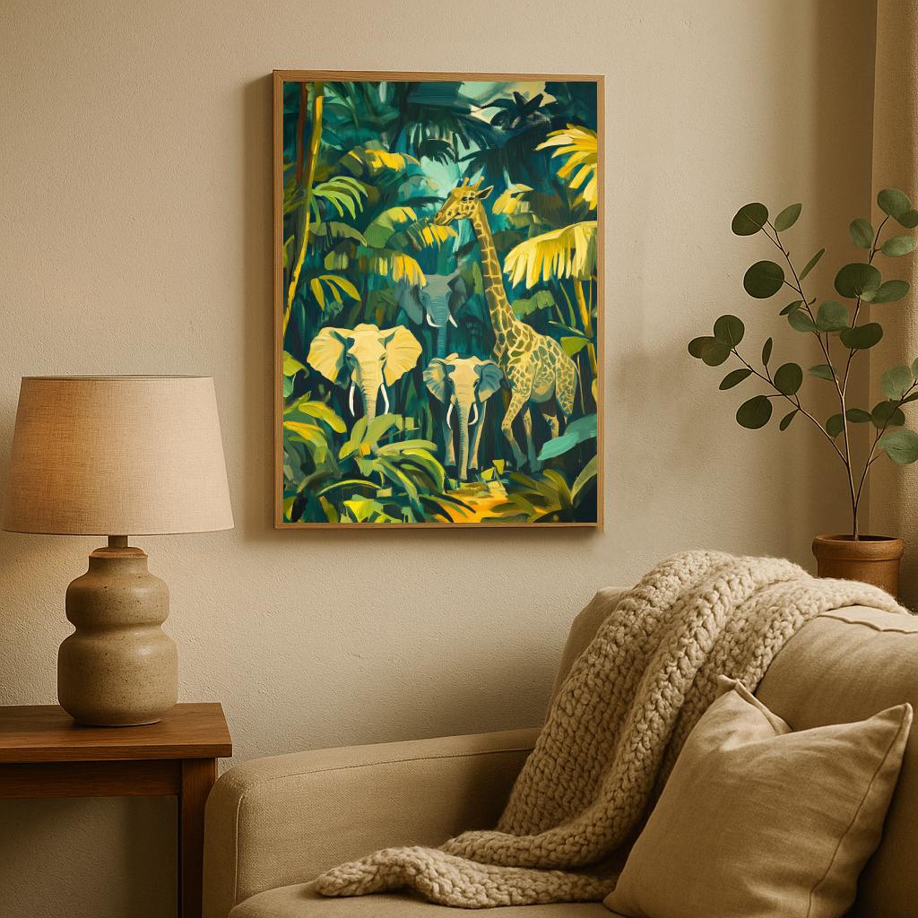 Jungle Safari Aquarel poster sfeerbeeld 2