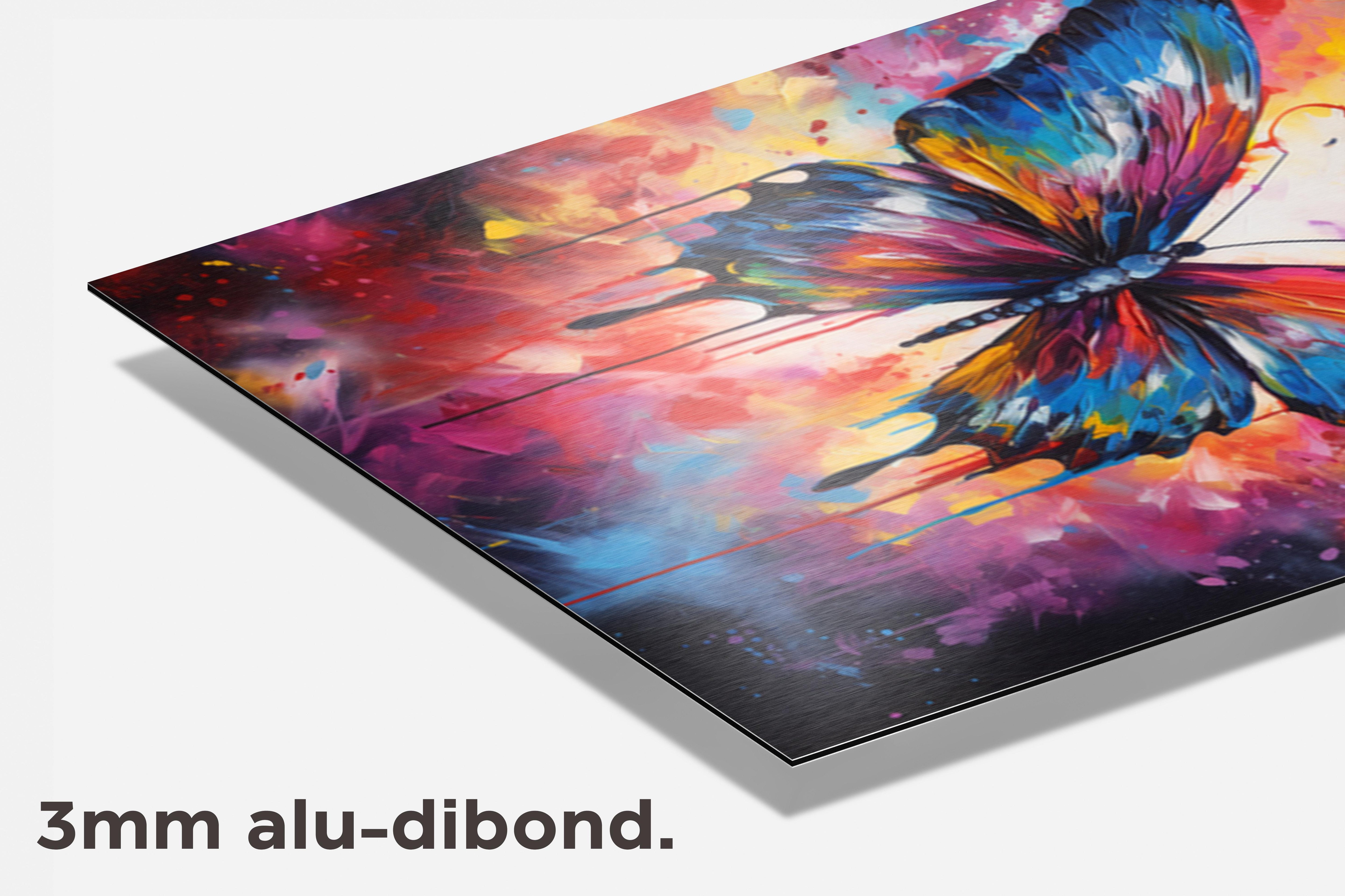 Vlinder Kleurrijk dibond detail