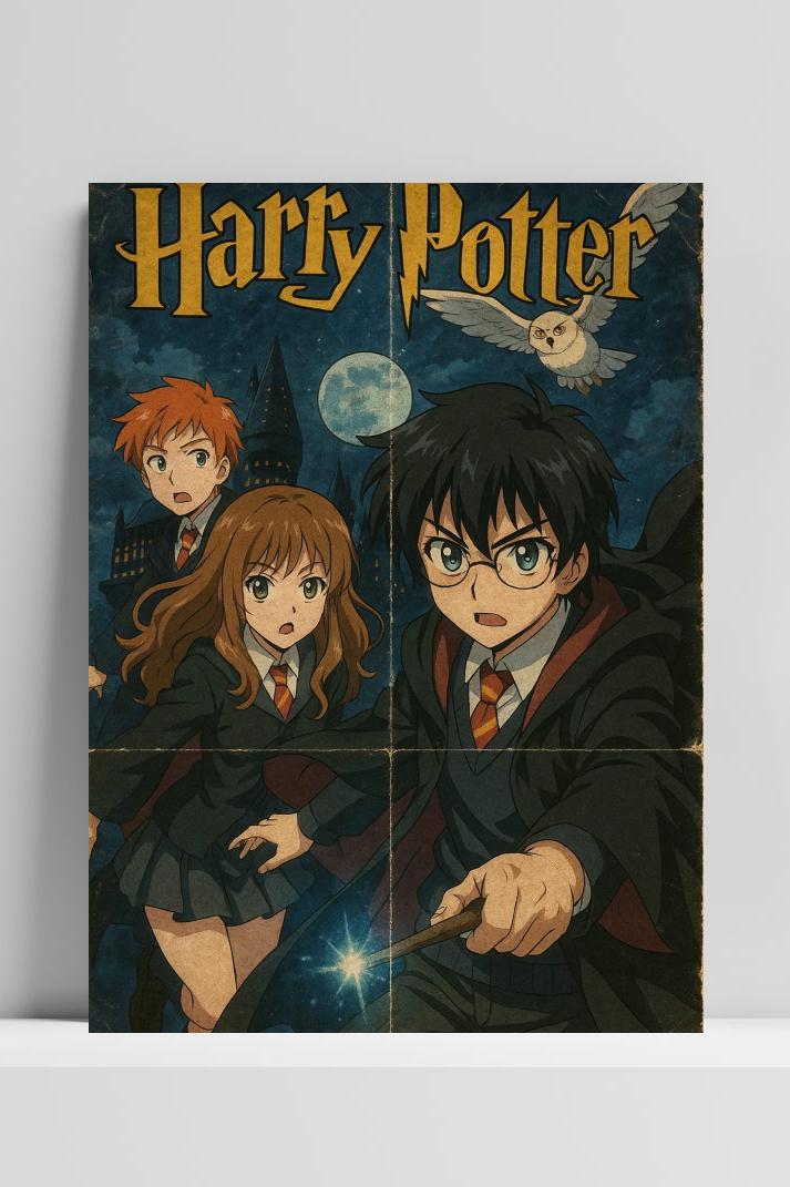 Cartoon Harry Potter op 3mm aluminium dibond