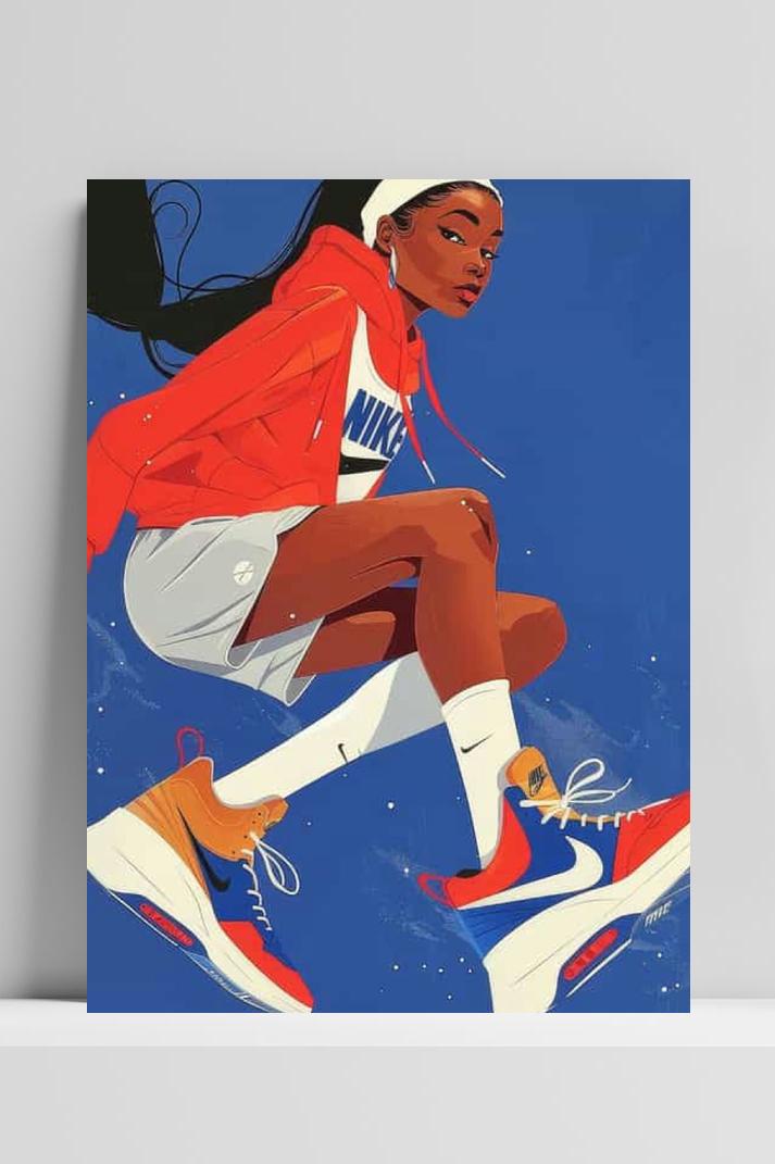 Nike meisje op 3mm aluminium dibond