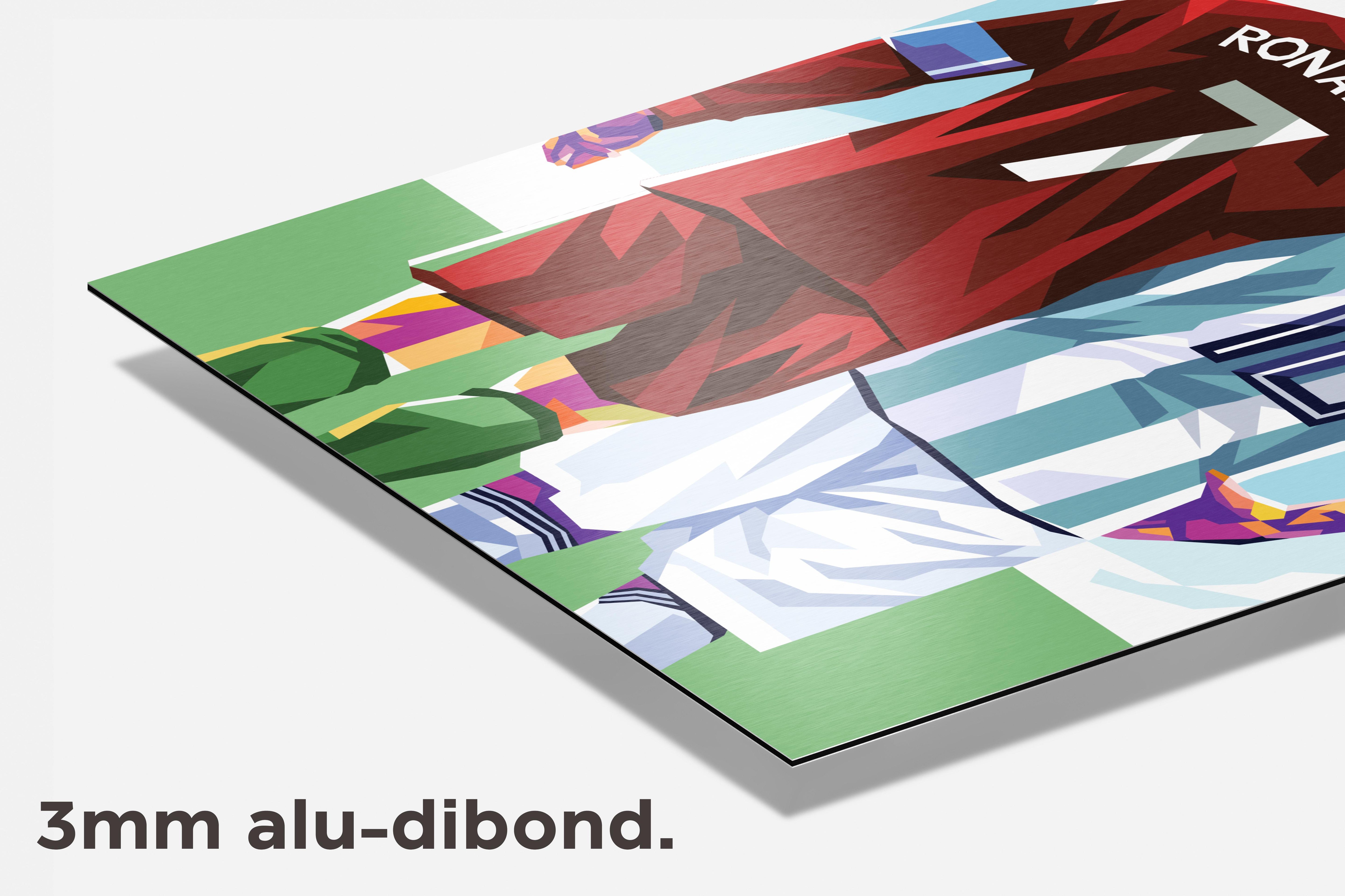 Messi Ronaldo dibond detail