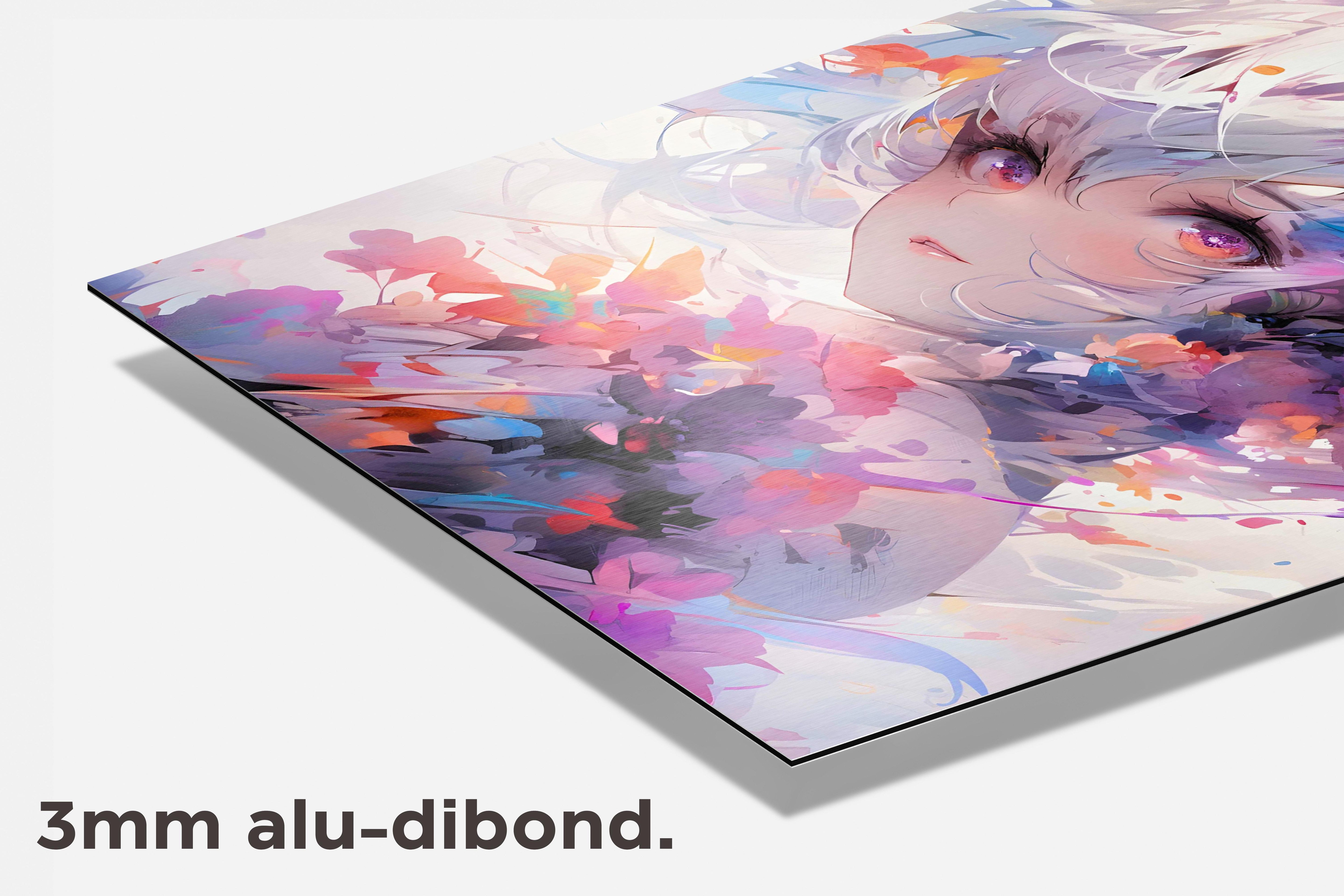 Bloemen Anime Meisje dibond detail
