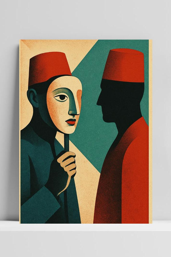 Mask Man Symbolism Poster