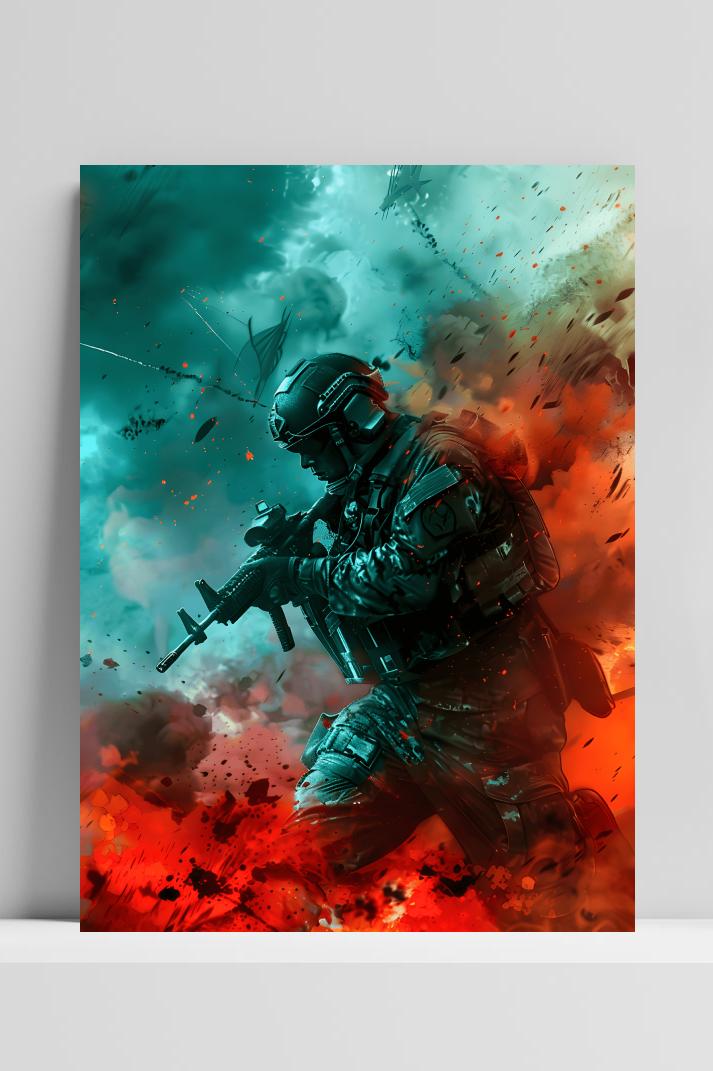 Militair Explosie op 3mm aluminium dibond