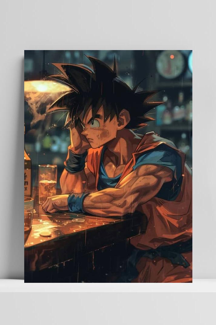 Dragon Ball Z Goku op 3mm aluminium dibond