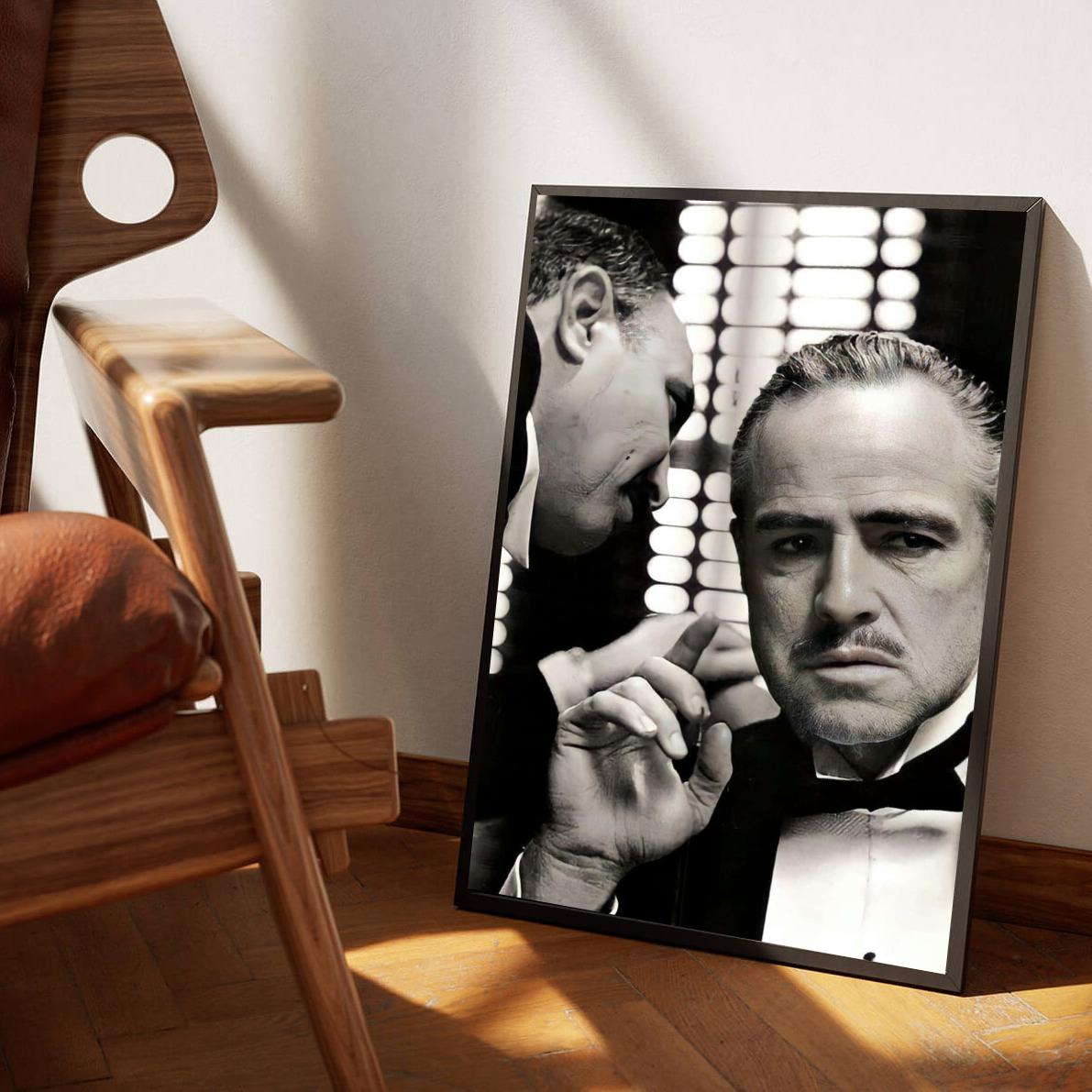 Vito Corleone The Godfather B&W poster sfeerbeeld 1