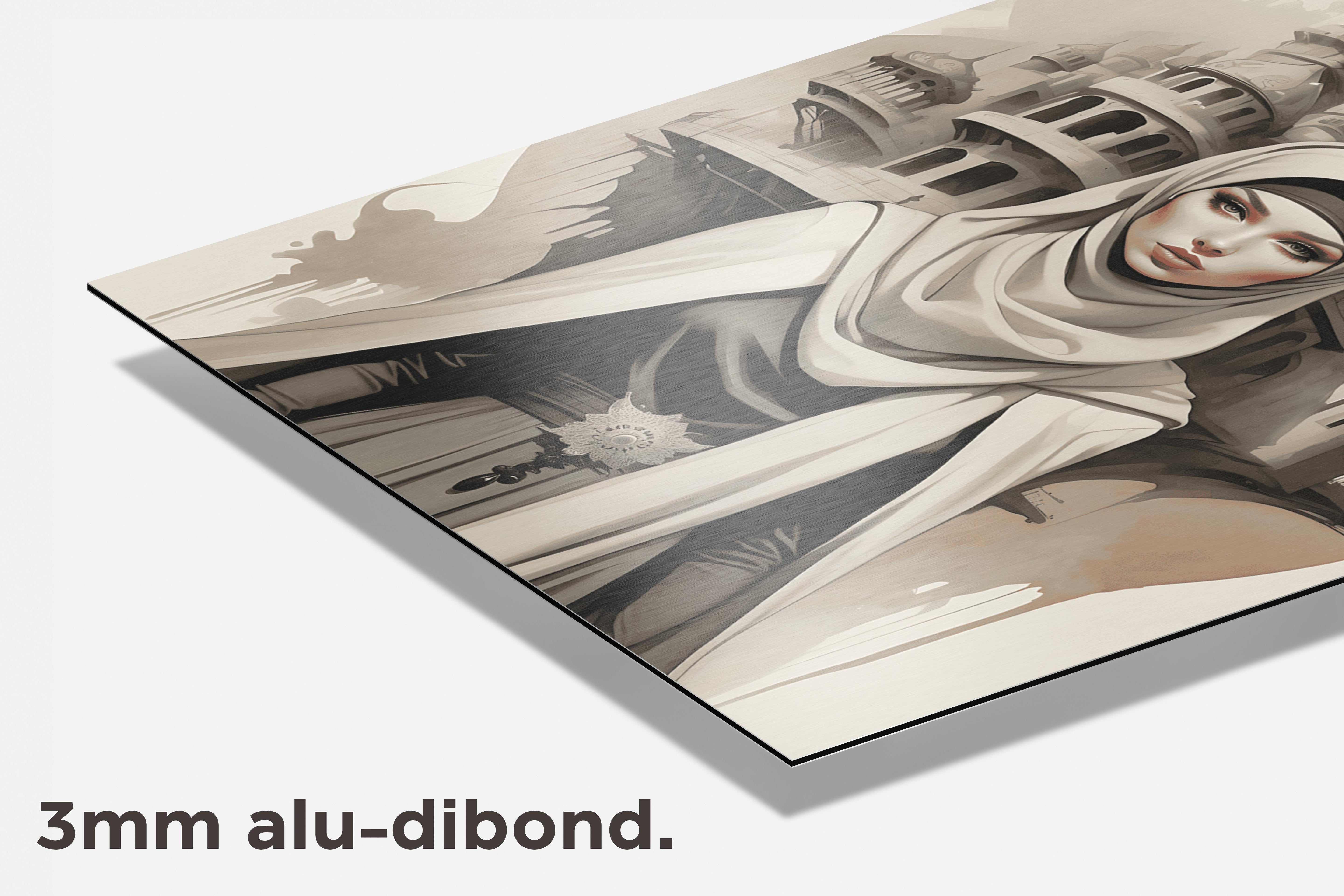 Vrouw met Hoofddoek Abstract dibond detail