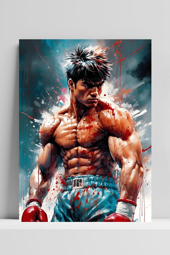 Bokser Anime op 3mm aluminium dibond