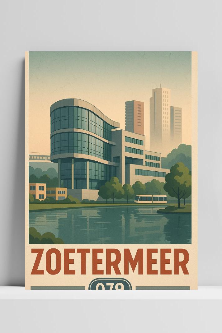 Zoetermeer Text Vintage op 3mm aluminium dibond