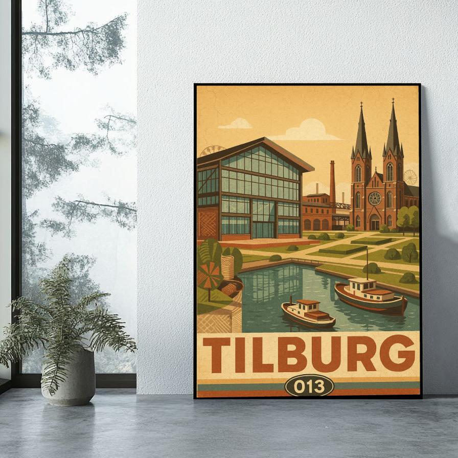 Tilburg Netherlands Vintage Text poster sfeerbeeld 1
