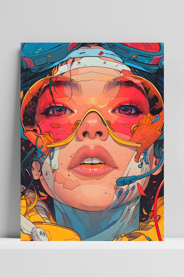 Skibril Anime op 3mm aluminium dibond