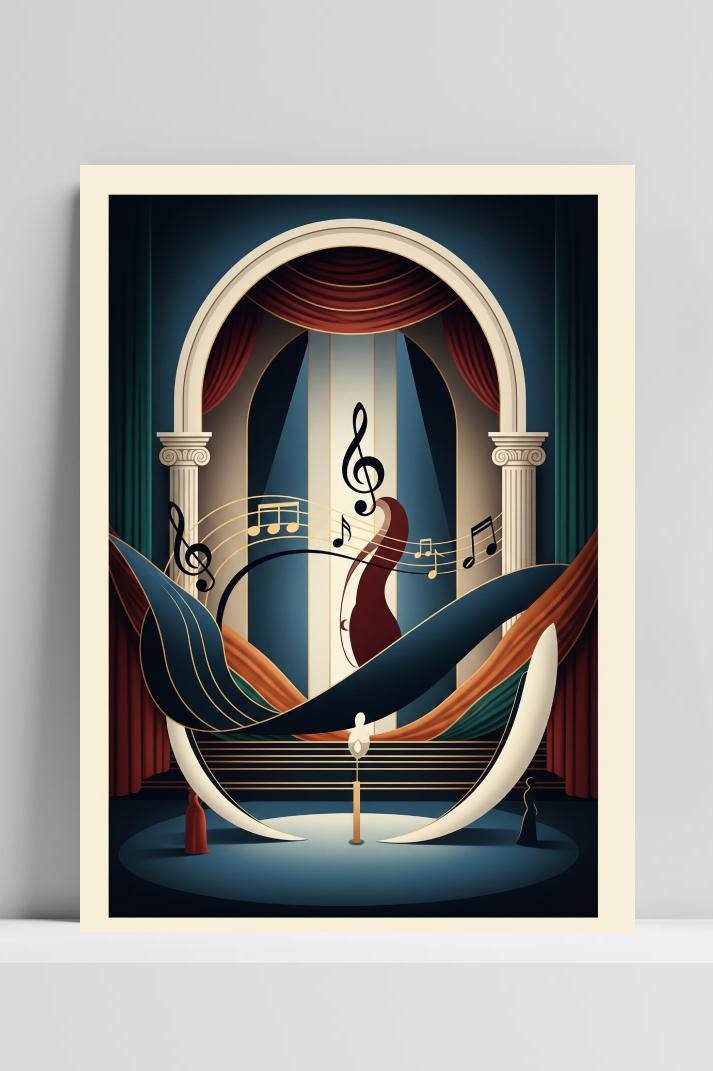 Music Theater Art op 3mm aluminium dibond