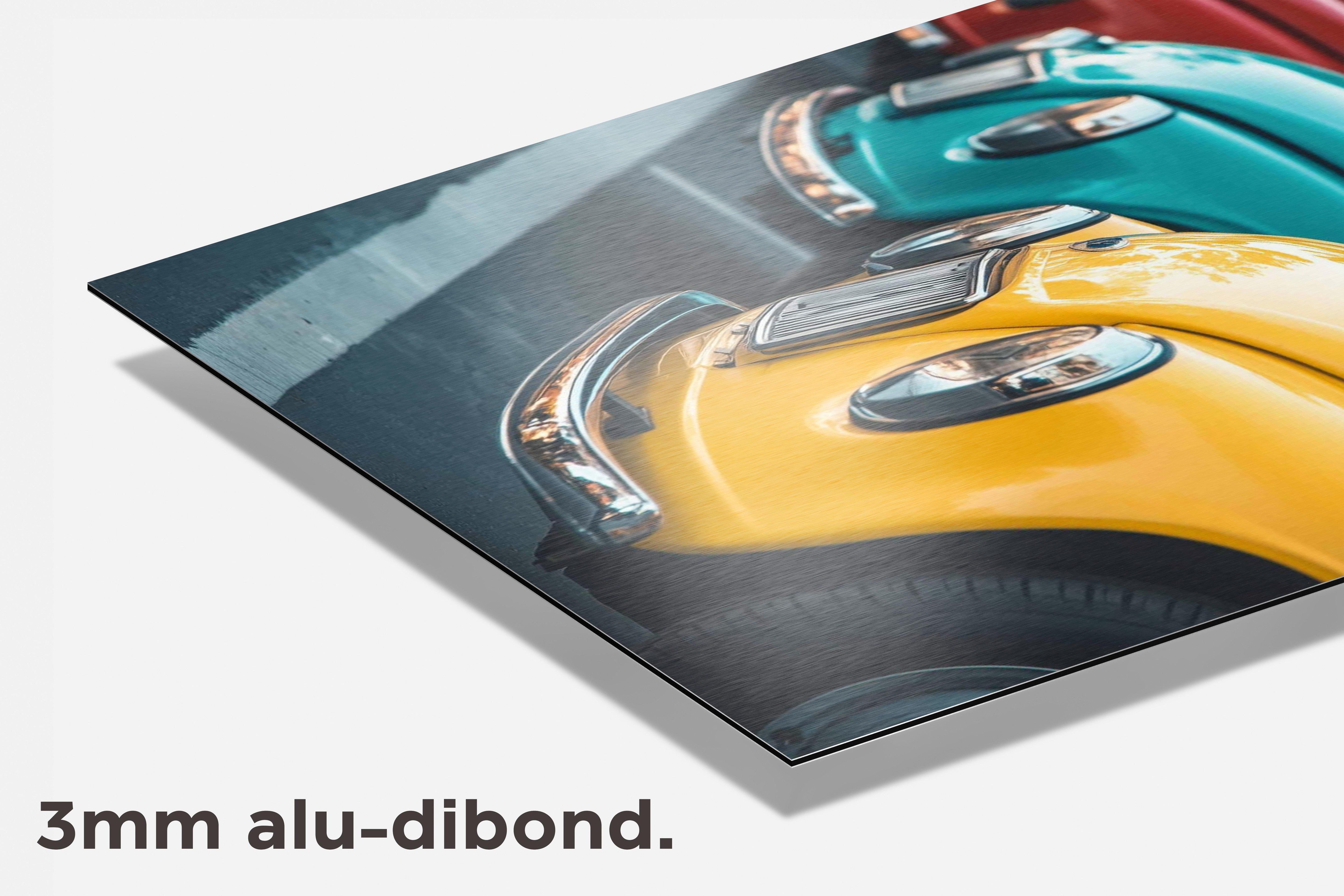 Auto's Kleurrijk dibond detail