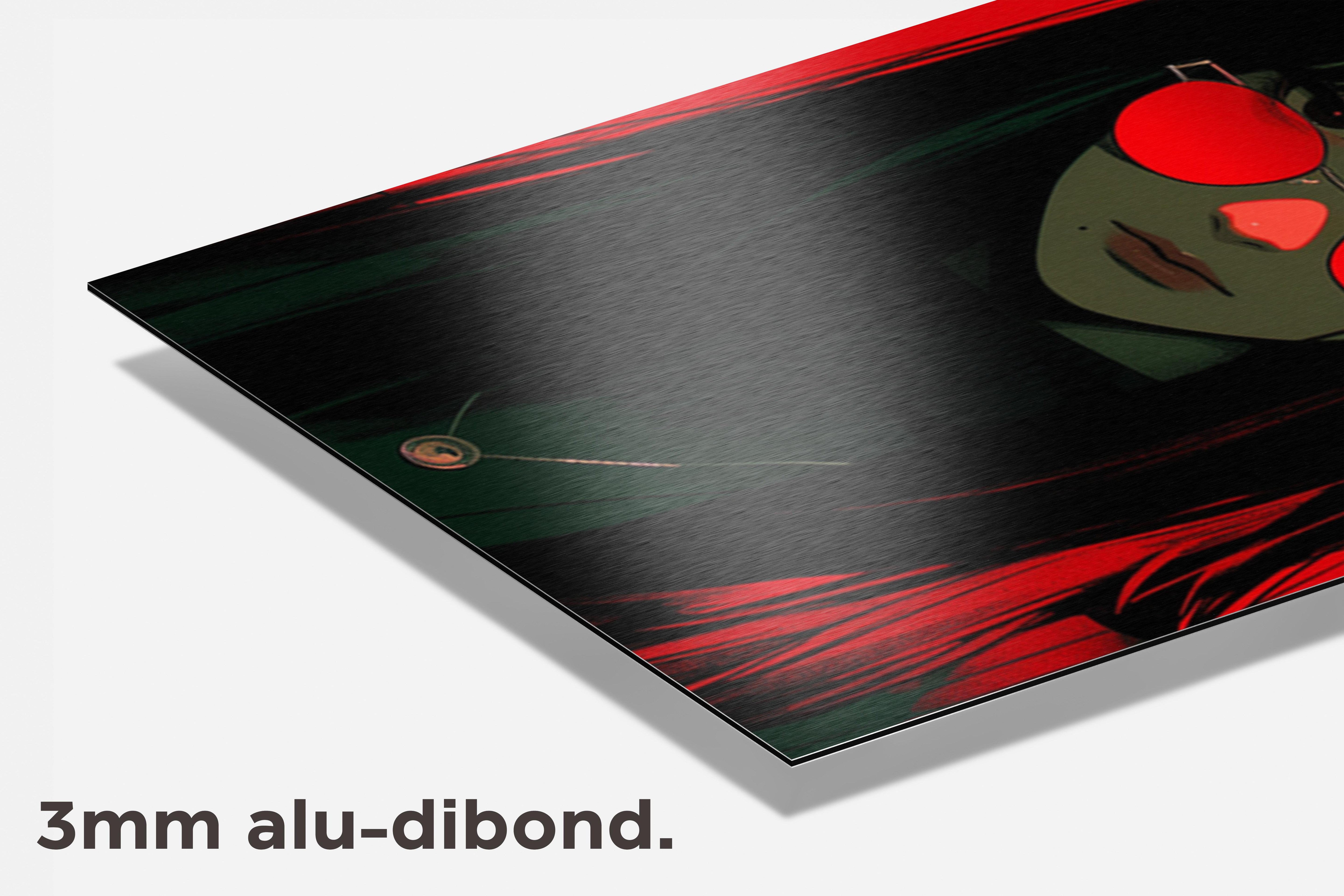 Anime Meisje Rood dibond detail