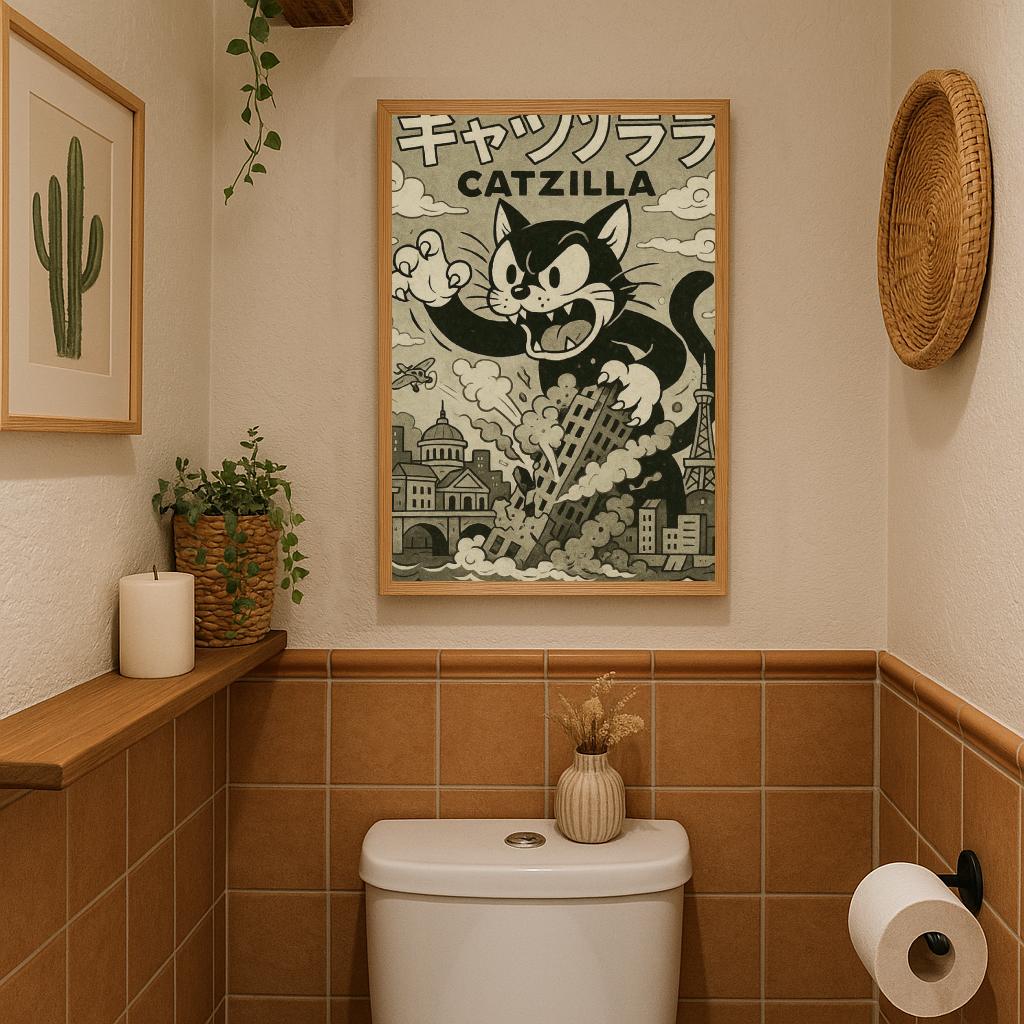 Catzilla B&W Text poster sfeerbeeld 3