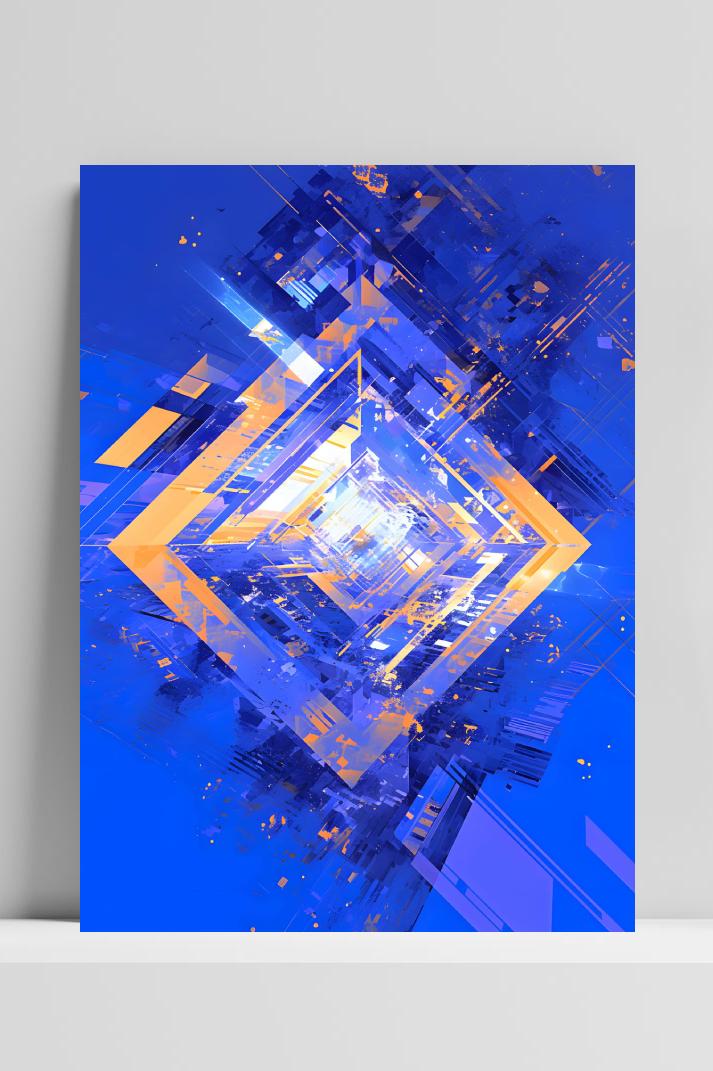 Abstract Vierkant op 3mm aluminium dibond