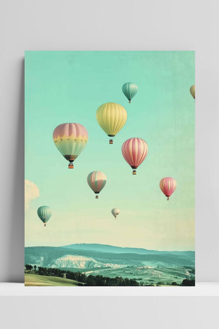 Hete Luchtballon op 3mm aluminium dibond