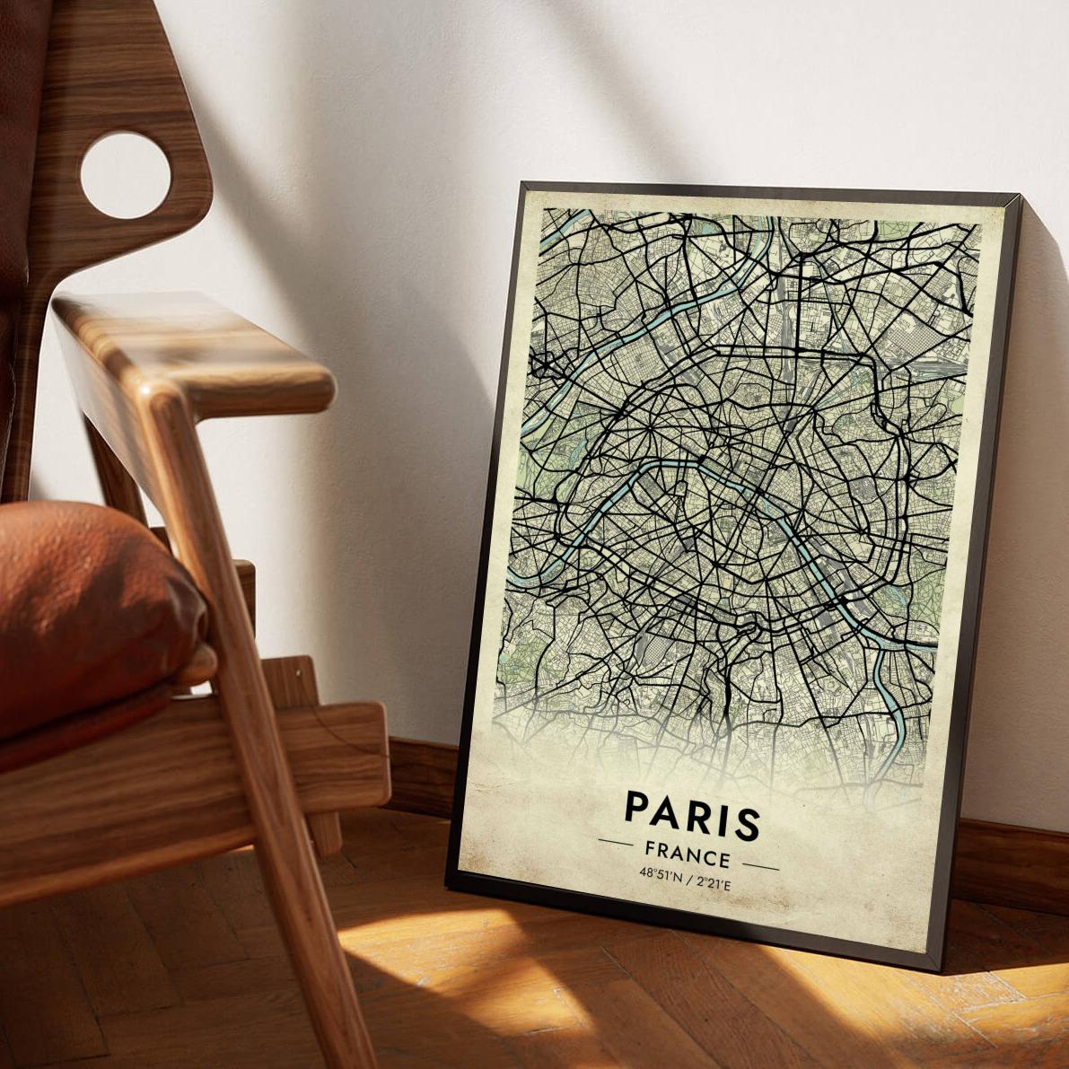 Paris France Vintage poster sfeerbeeld 1
