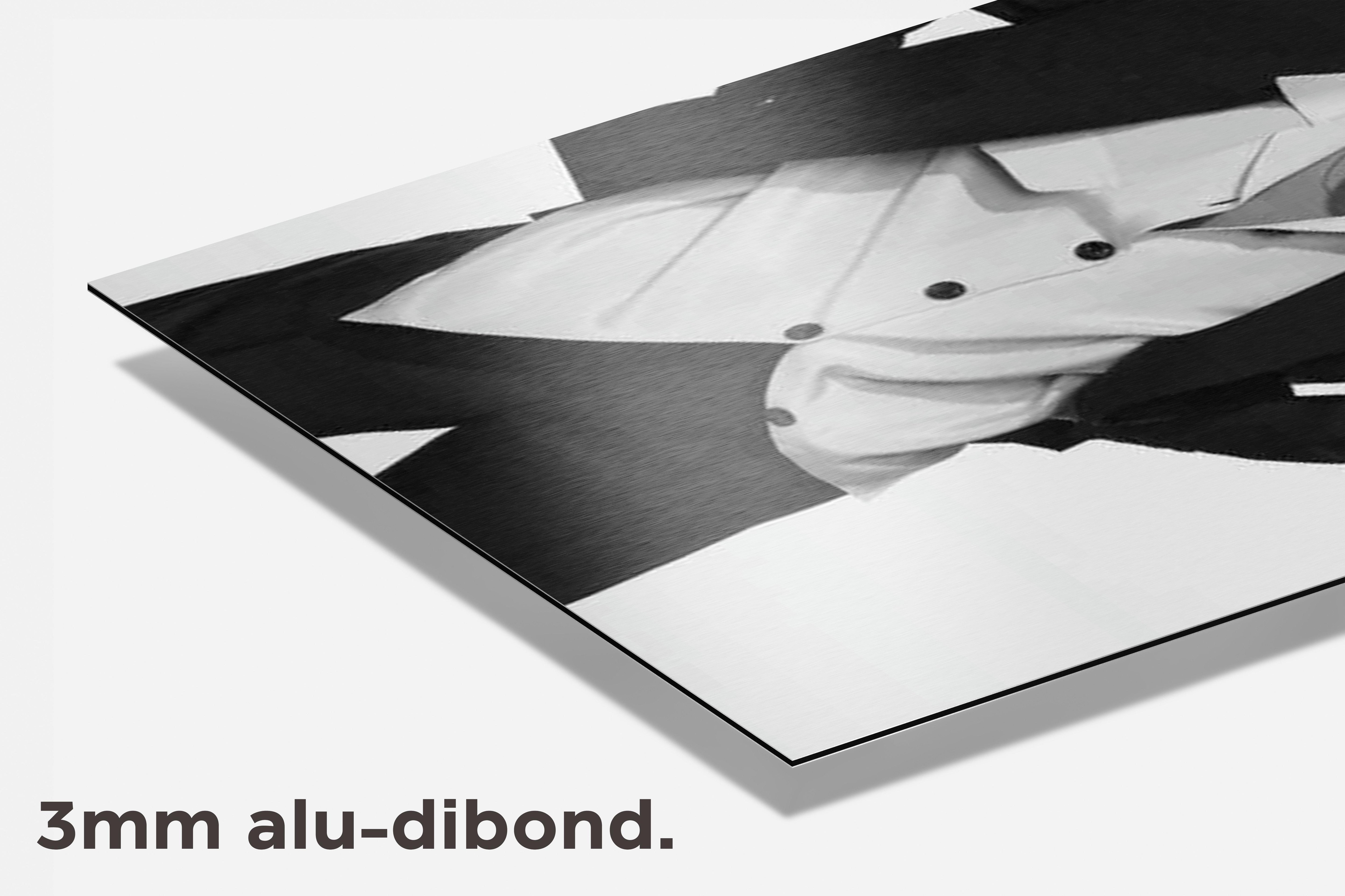 Austin Butler Zwart Wit dibond detail