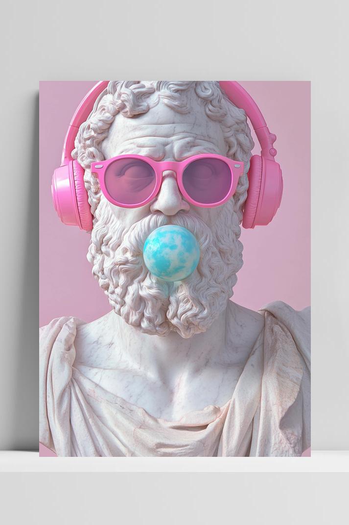Statue Bubble Gum op 3mm aluminium dibond