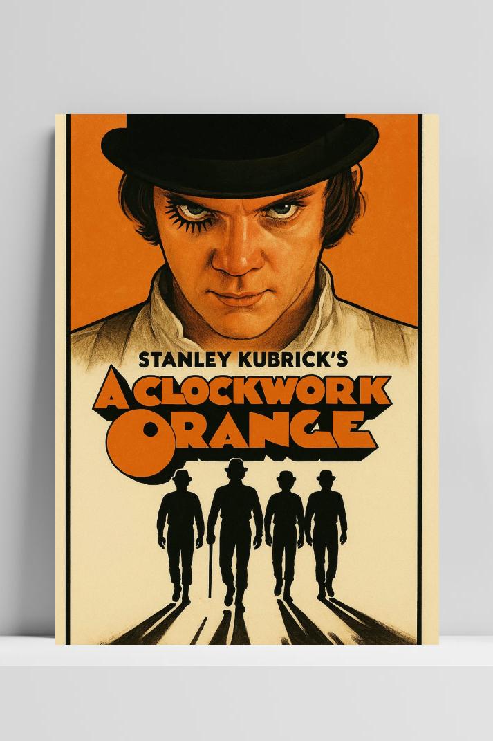 A Clockwork Orange Text op 3mm aluminium dibond