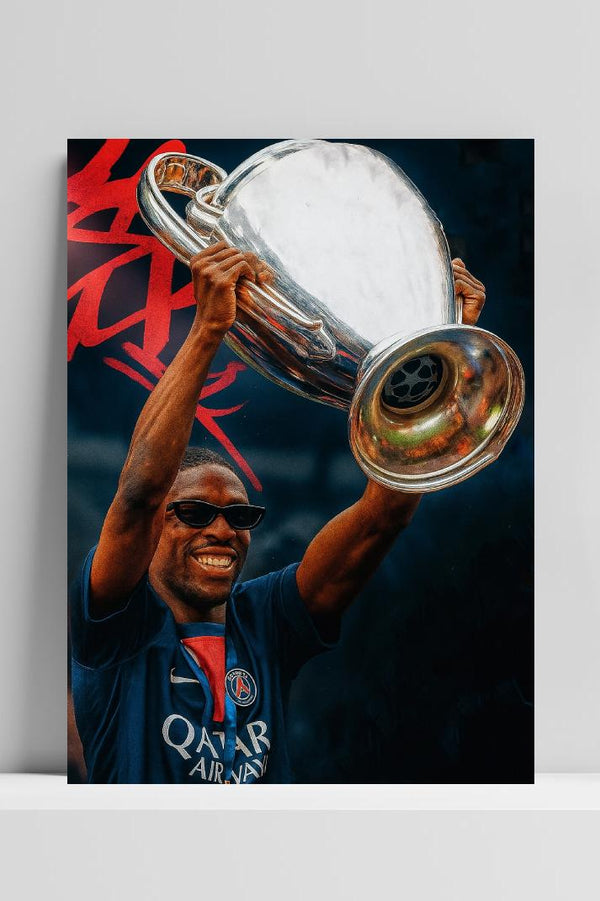 Ousmane Dembélé Trophy Celebration Poster