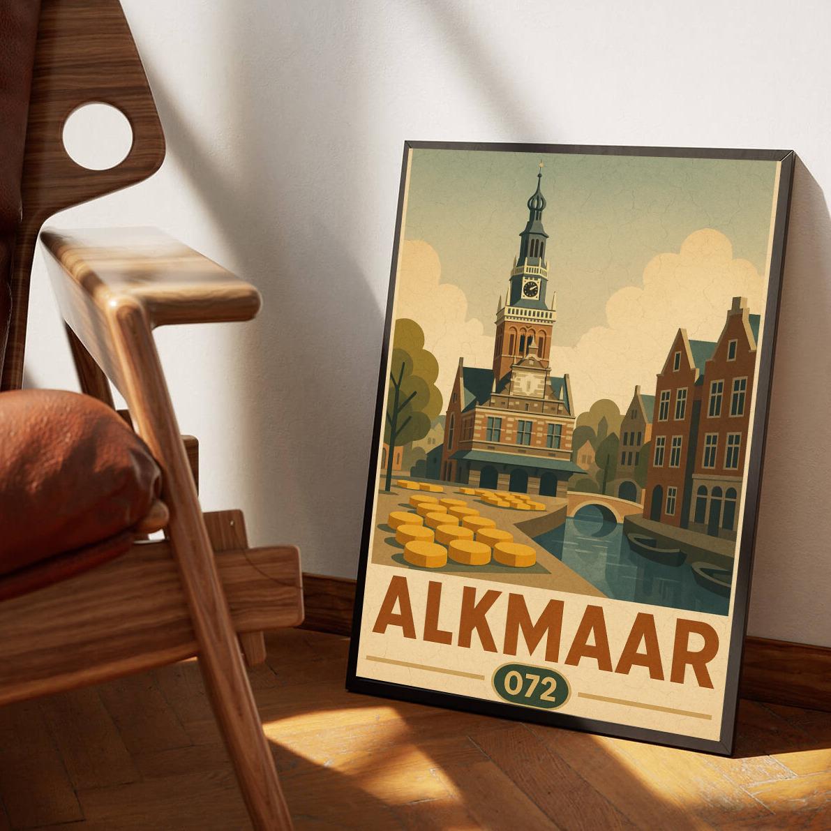 Alkmaar Netherlands Vintage Text poster sfeerbeeld 3
