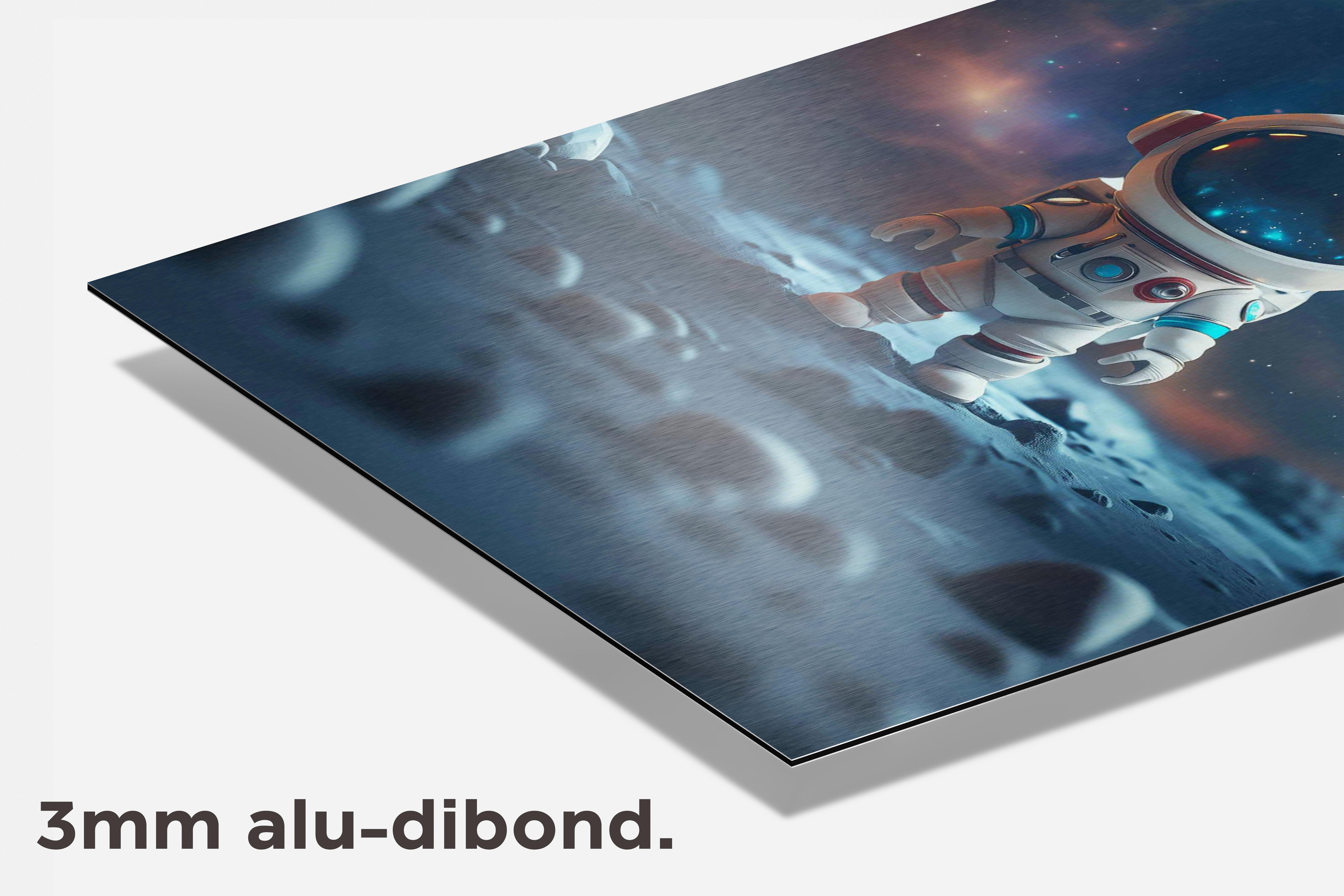 Astronaut Schattig dibond detail