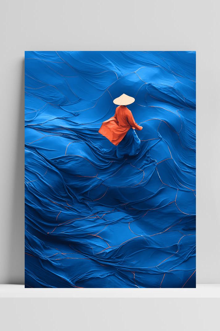 Blauweland op 3mm aluminium dibond