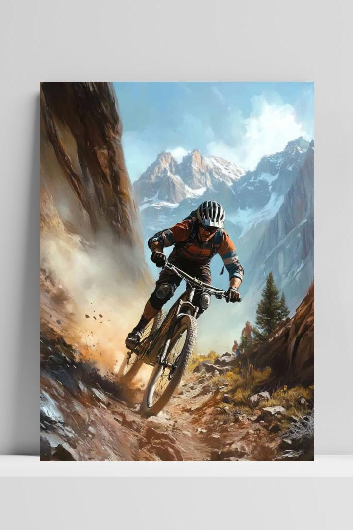 Mountainbike op 3mm aluminium dibond