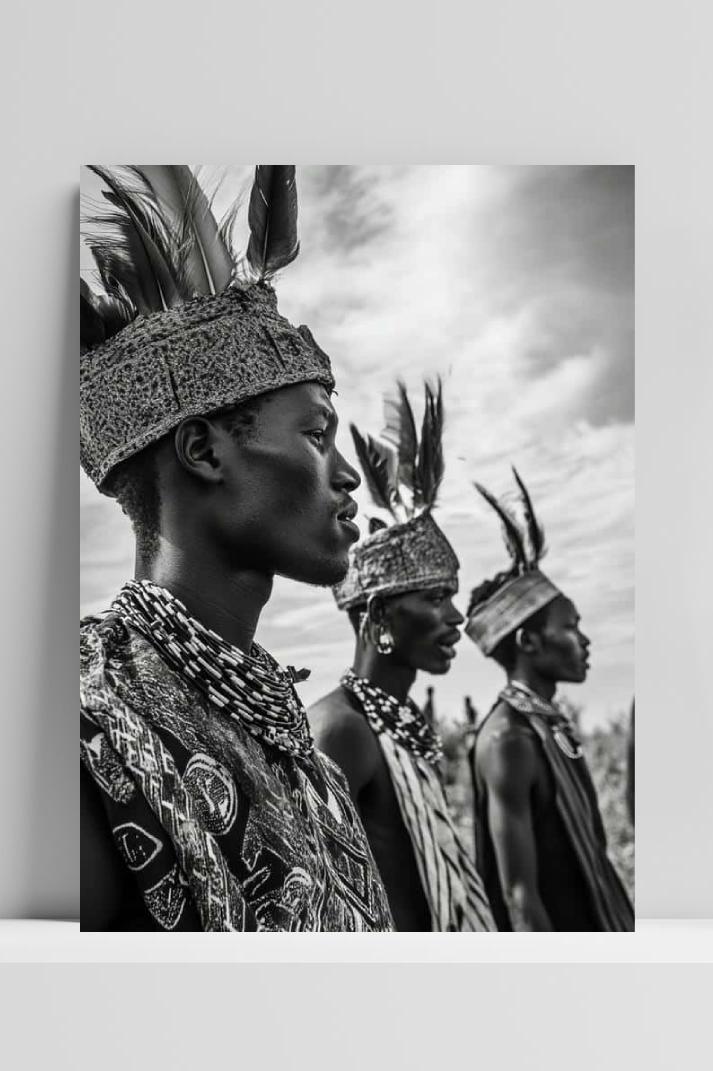 African Tribe B&W op 3mm aluminium dibond