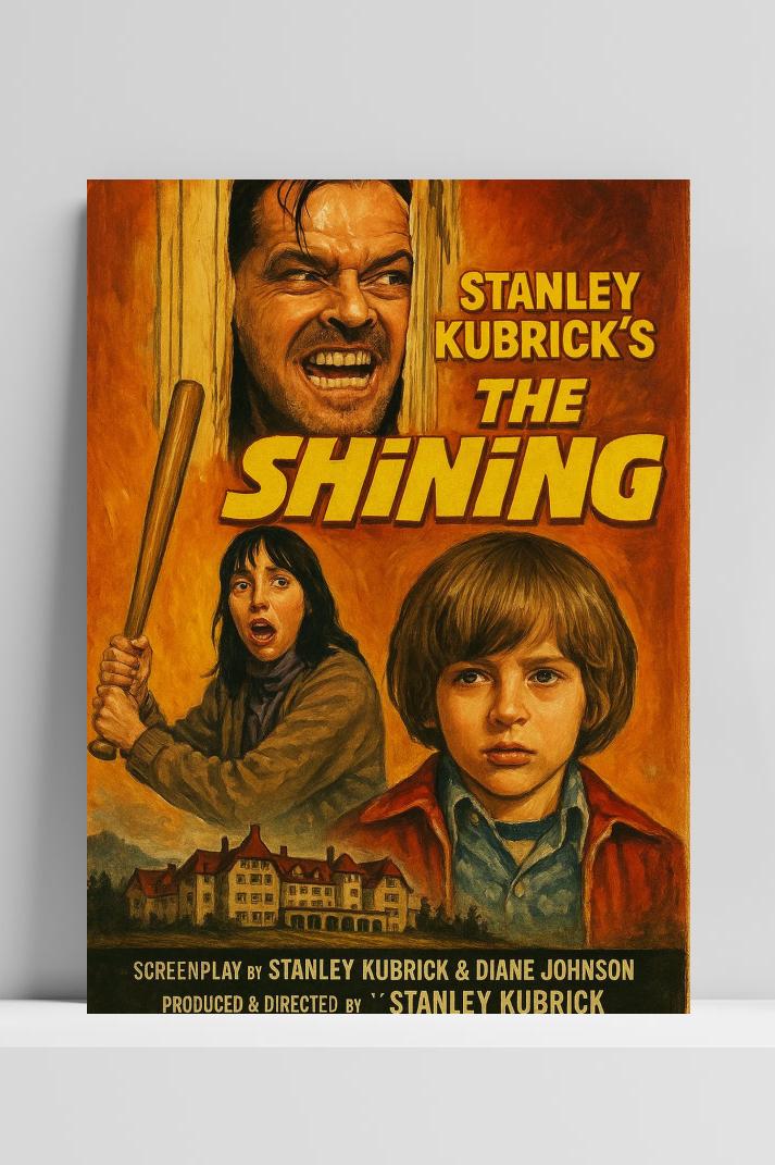 The Shining Vintage Text op 3mm aluminium dibond