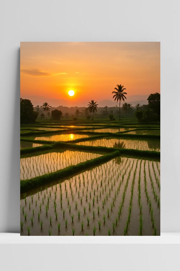 Rice Field Farm Countryside en un interior