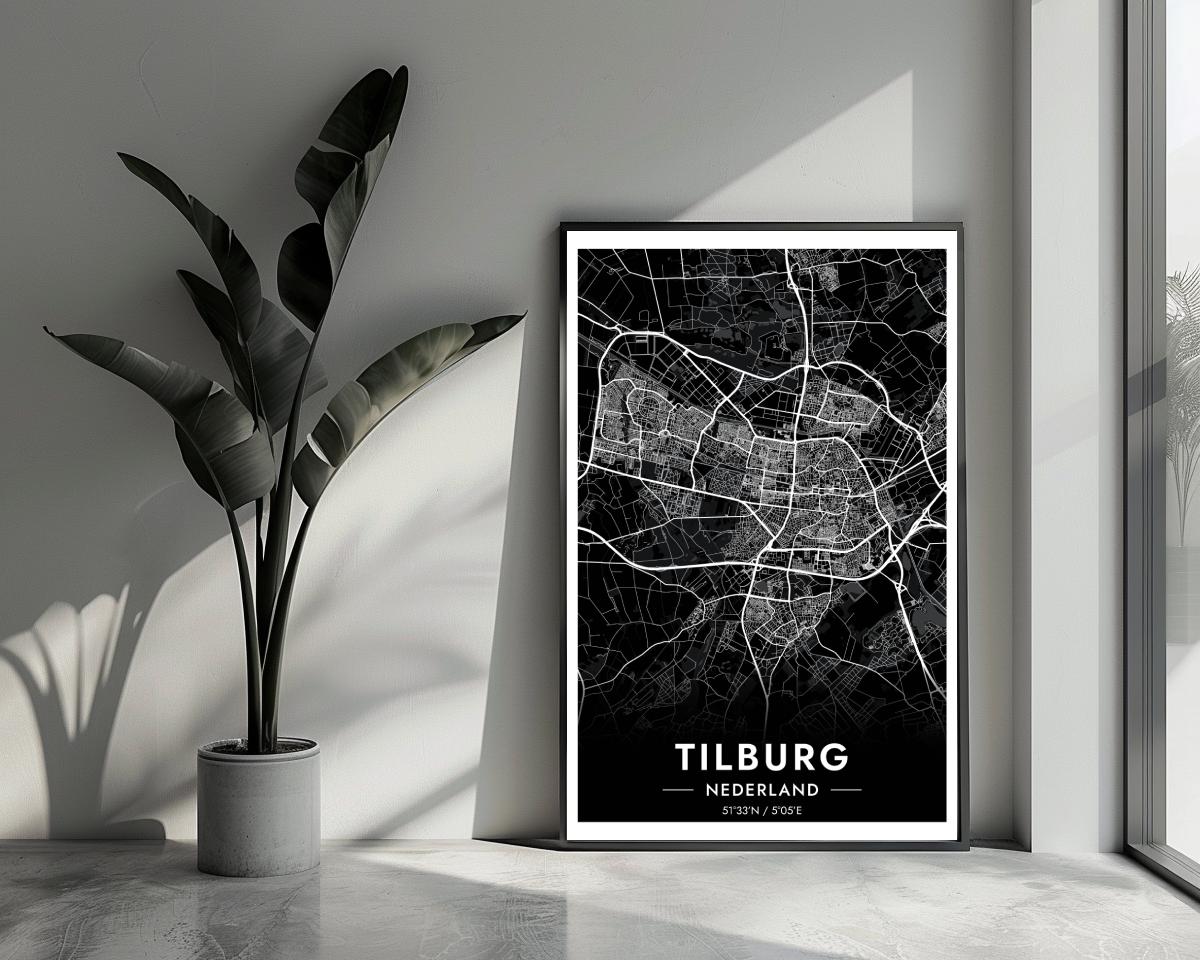 Tilburg Zwart poster van 25 Artstreet