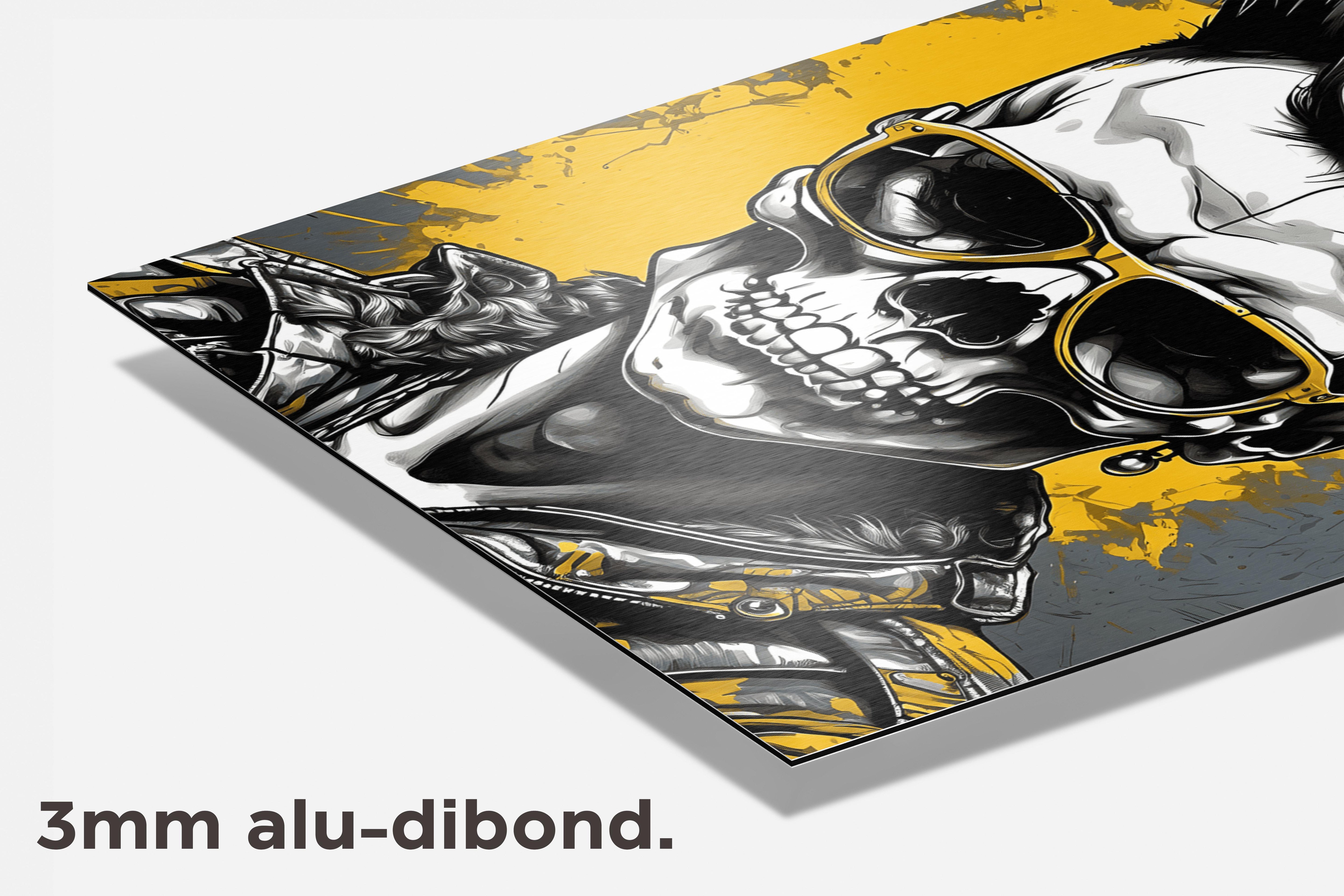 Skelet Punk Geel dibond detail