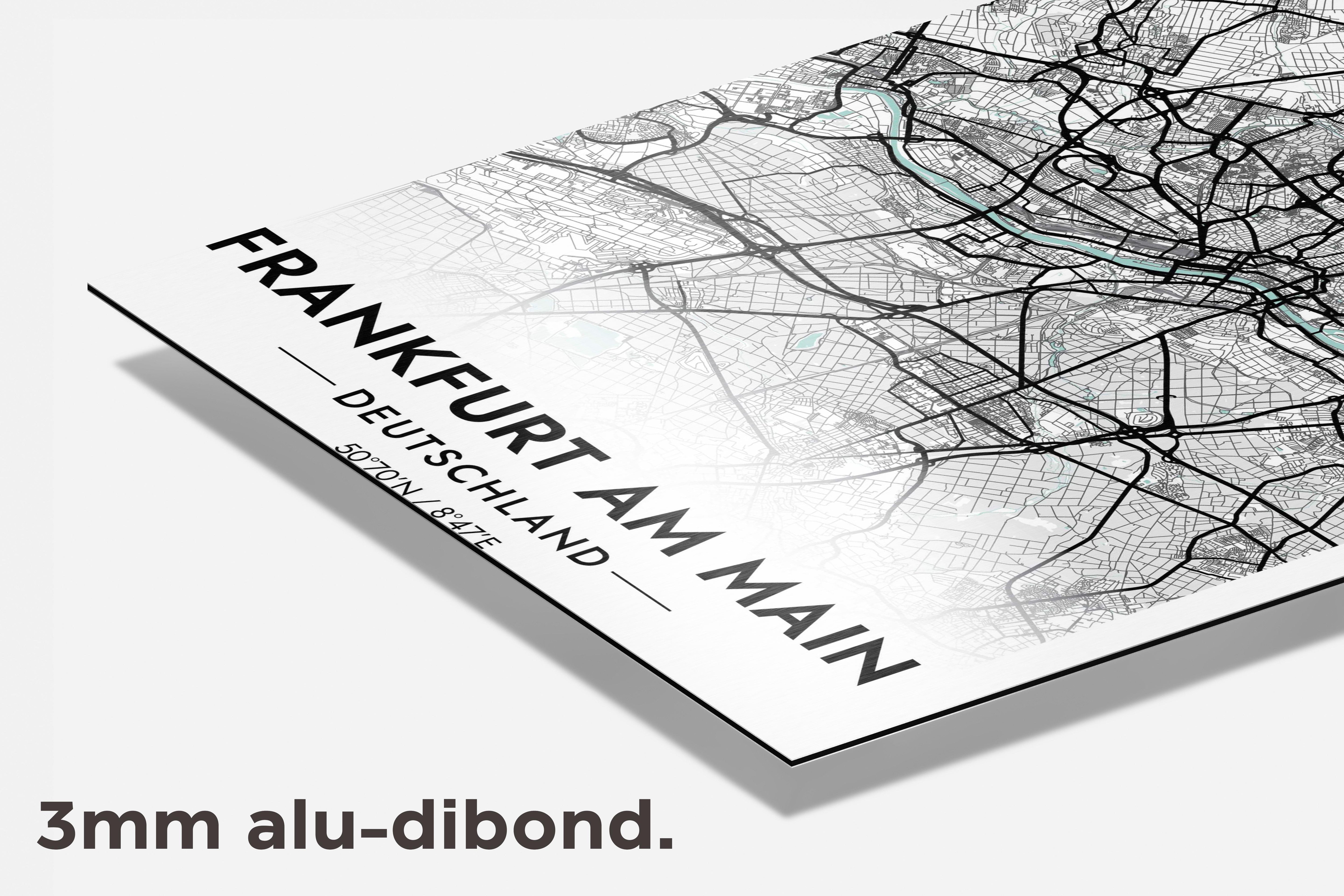 Frankfurt Kaart Duitsland dibond detail